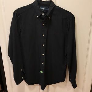 Ralph Lauren button down, long sleeve, casual fit, size L, 66% cotton 34% silk